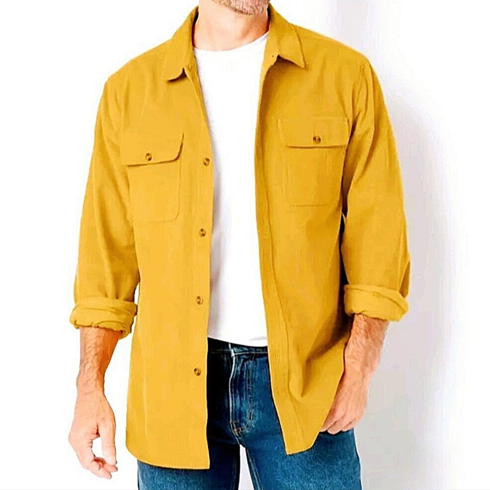 Frye & Co. "Gold Glow Western Corduroy Shirt" Long Sleeve Button | Men's Size XL